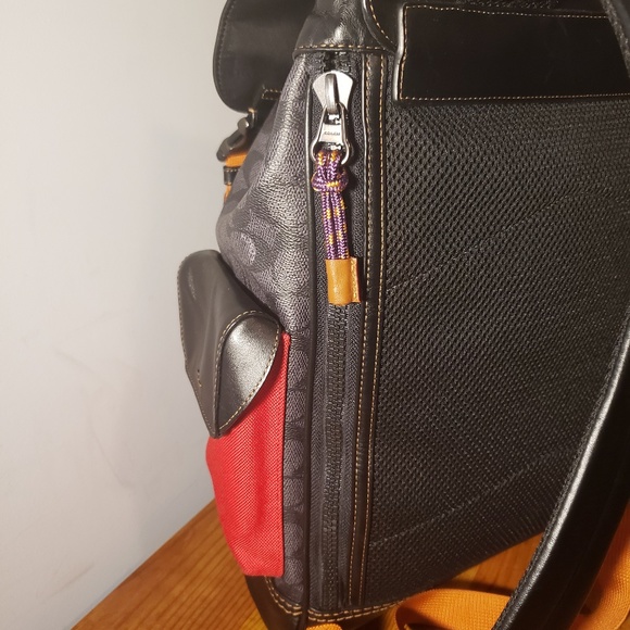 Coach Rivington Signature/Leather Drawstring Backpack - Picture 6 of 14